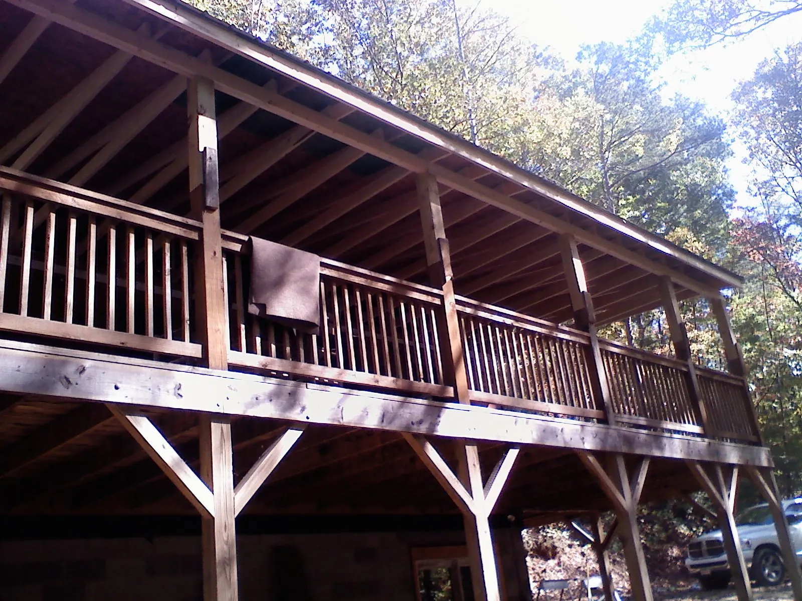 Timber framing under a new elevated porch and deck — Roof Leak Repair in Roberts by Roofing Brothers
